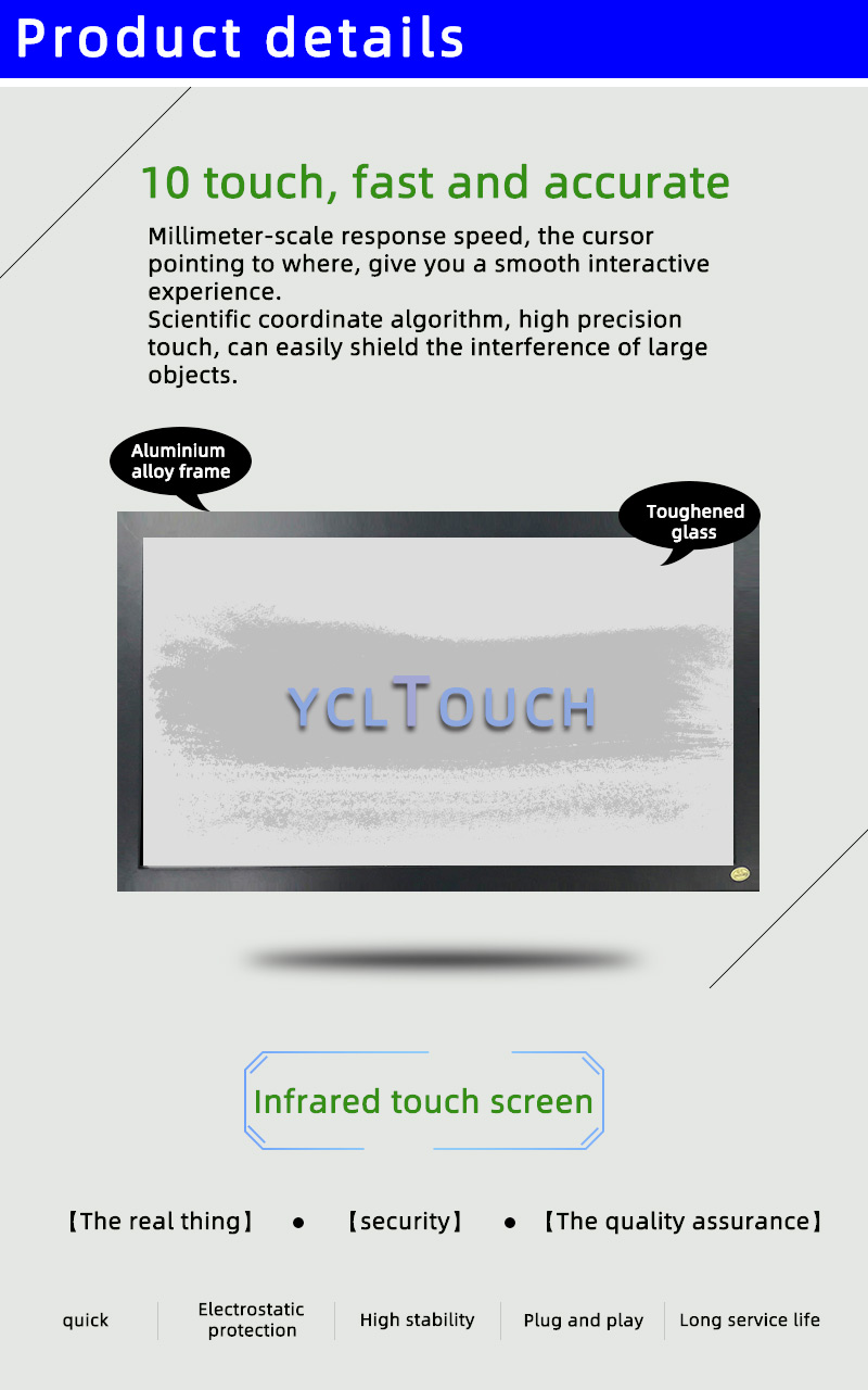 10 Points DIY IR Touch Frame 15 Inch Touch Screen Overlay 4:3 Ratio
