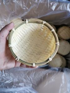 China OPP Wrapped Bamboo Fruit Basket Gift Crafts Natural Bamboo Basket 17cm 19cm 23cm wholesale