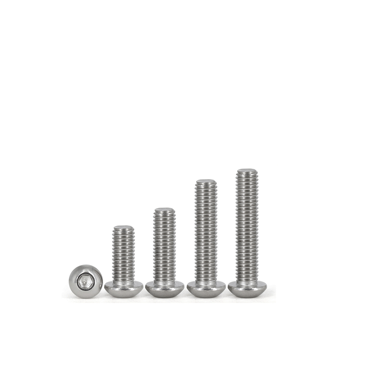 SUS304 Stainless Steel Hex Socket Button Head Cap Screws with INCH Measurement System