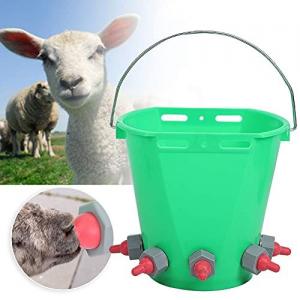 China Plastic Lamb Milk Feed Bucket Multiple Nipples 8L Animal Feeding Pot wholesale