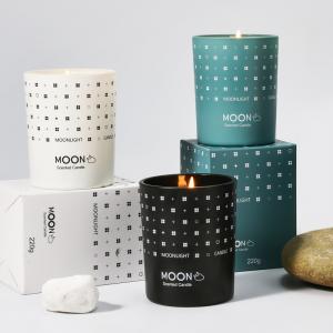 China AROMA HOME Custom Luxury Nordic Wedding Mother Day Moon Fragrance Smokeless Soy Wax Aromatherapy Scented Candle In Glass wholesale