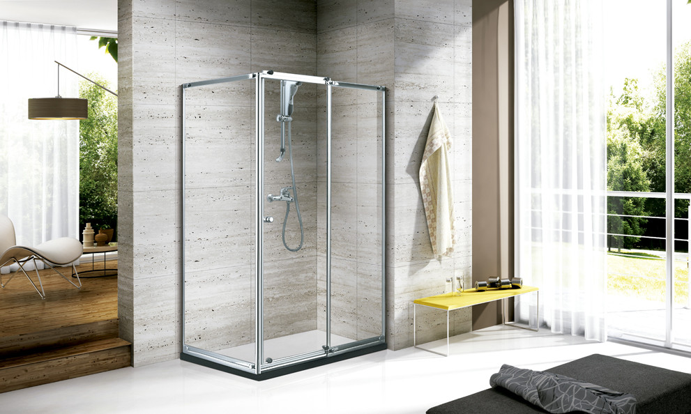 Stainless Bathroom Shower Enclosure Acrylic Base With Sliding Door