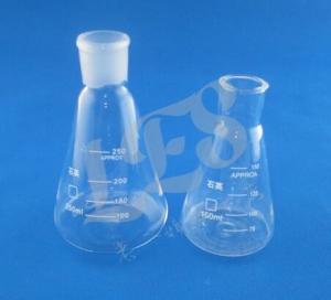 China high quality customized quartz Erlenmeyer glass flask  ,quartz conical lab glass flask grinding mouth on sale