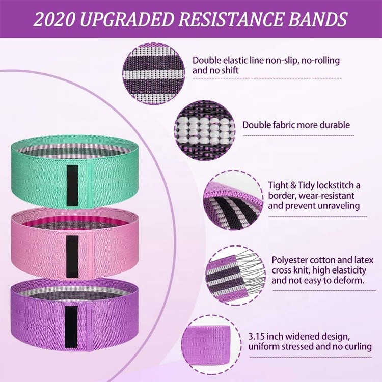 OEM 70lbs Workout Fabric Resistance Bands 40lbs Peach Band Set