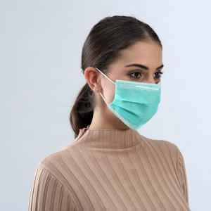 China Green Color Disposable Medical Face Mask With Elastic Ear Loop Safe Breathable on sale
