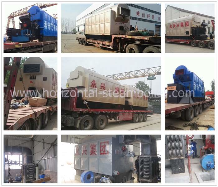 Horizontal Chain Grate Coal Fired Steam Boiler Low Fuel Consuming SGS Approved