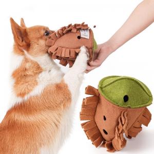 China Pet Nut Plush Sniffing Gnawing Molar Toys Self Hi Interactive Dog Missing Food Educational Toys wholesale