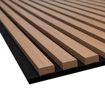 Flavorless Nontoxic Wood Veneer Wall Panels , Practical Wood Slat Panels