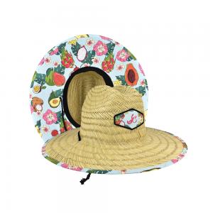 China Unisex Patch Straw Hat For Summer Outdoor Surfing Lifeguard on sale