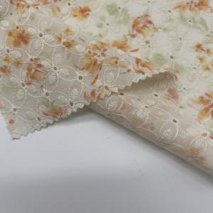 China Printed Garment embroidered cotton net fabric Material MO4-LK010 wholesale