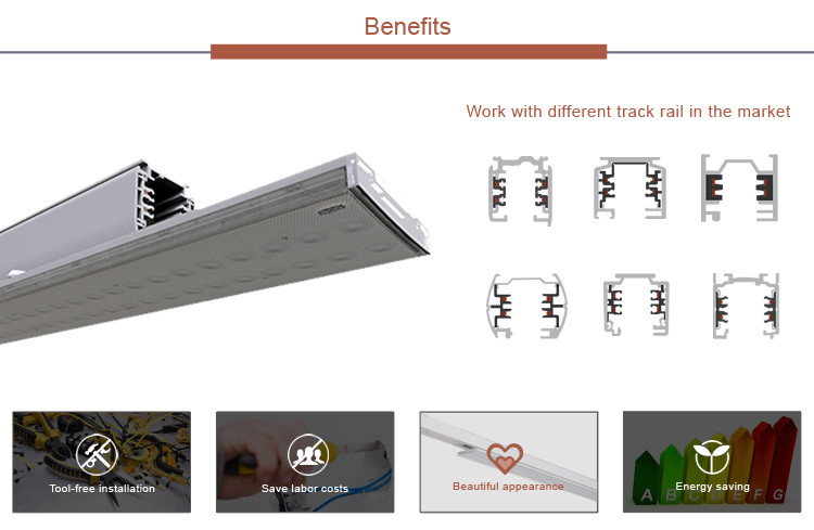 Track Lighting Rail with 3 Phase Track Rail for Universal Track Spot Light