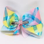 Cheer Type Hair Bow Ribbon Glitter Color Large Size Cute Design For Girls