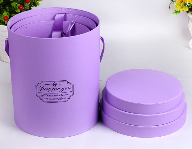 Paperboard Material Custom Handmade Cardboard Round Flower Boxes for Luxury Packaging