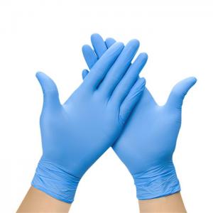 China CE FDA blue 4 mil non sterile Powder Free Nitrile  Disposable Gloves of 100 wholesale