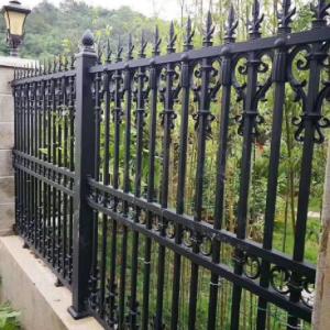 China Wholesale 6ftx8ft garden black metal fences Wrought Iron Fence wholesale