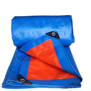 China Waterproof roof cover poly tarps 8X10 Feet blue orange polyethylene laminate sheet  tarpaulin rolls or truck cover on sale