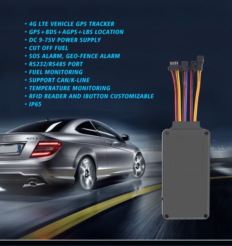 75V W54mm Web-Based Super Thin Offline 4G GPS Tracker With Relay