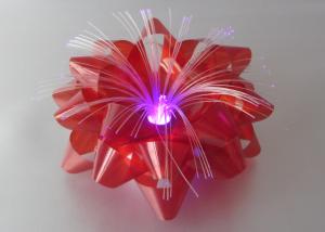 China Iridescent film Optical Fiber LED Ribbon Bow , 3.75&quot; Lighting LED Gift Bow wholesale