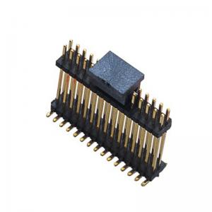 China 1.27 Mm Pin Header Right Angle high temperature plastic DIP H=1.5 PA9T black UL94V-0 wholesale