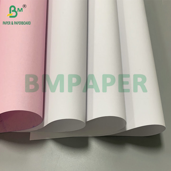 56gsm 60gsm CB CFB CF White Blue Pink Carbonless Paper 44.5cm Roll