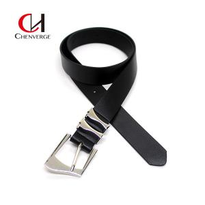 China Black Ladies Leather Belt Irregular Metal Needle Buckle Custom Logo wholesale