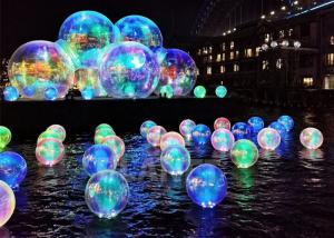 China Custom Exhibition Decoration Water Floating PVC Reflective Light Sphere Mirror Balloons Disco Inflatable Mirror Ball wholesale