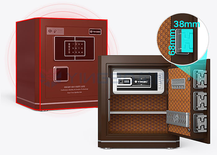 residential Height 450mm Fire Proof Safe Box For Home With Smart Fingerprint Lock