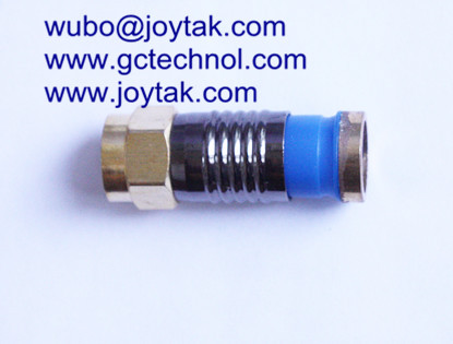F Compression Connector Gold Plated hex nut for RG6 Home Theater Coax Cable 