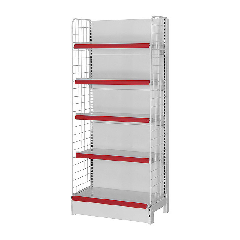 Rectangular Customized Wall Shelf For Grocery Store Mesh Shop Gondola Shelving