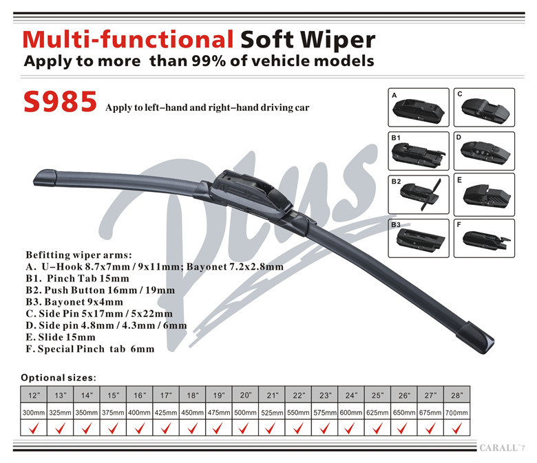 Hot Selling Wholesale Soft Wiper Car Windshield Flat Window Wiper