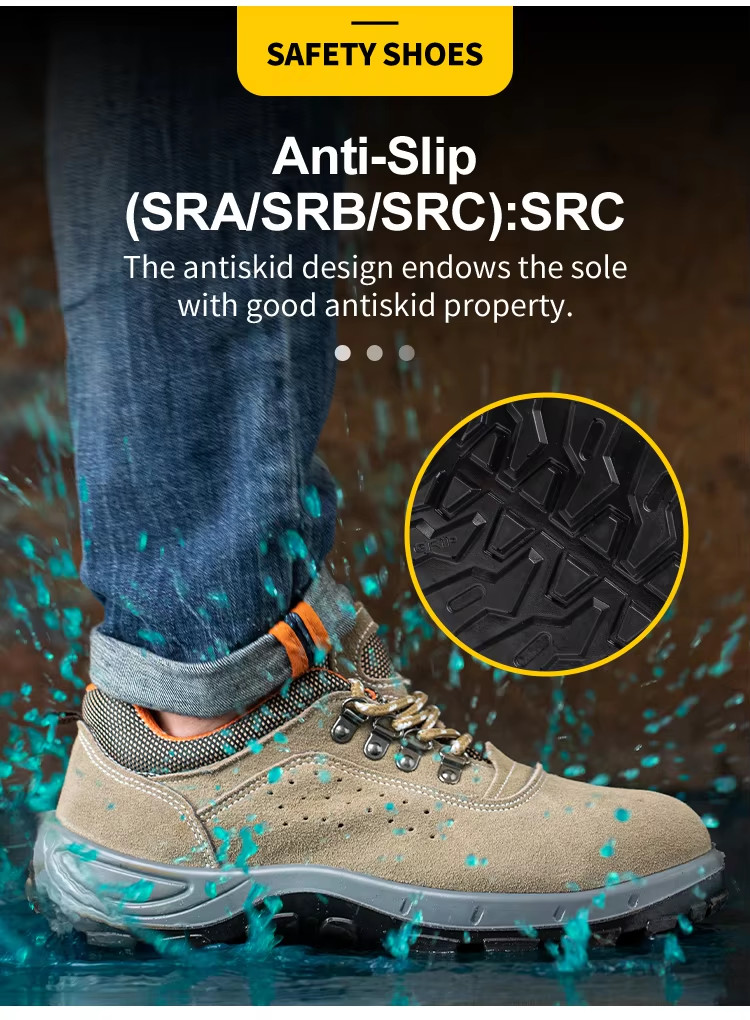 Yellow Lightweight Comfortable Safety Shoes / Comfortable Work Shoes Men with PU/PU Sole