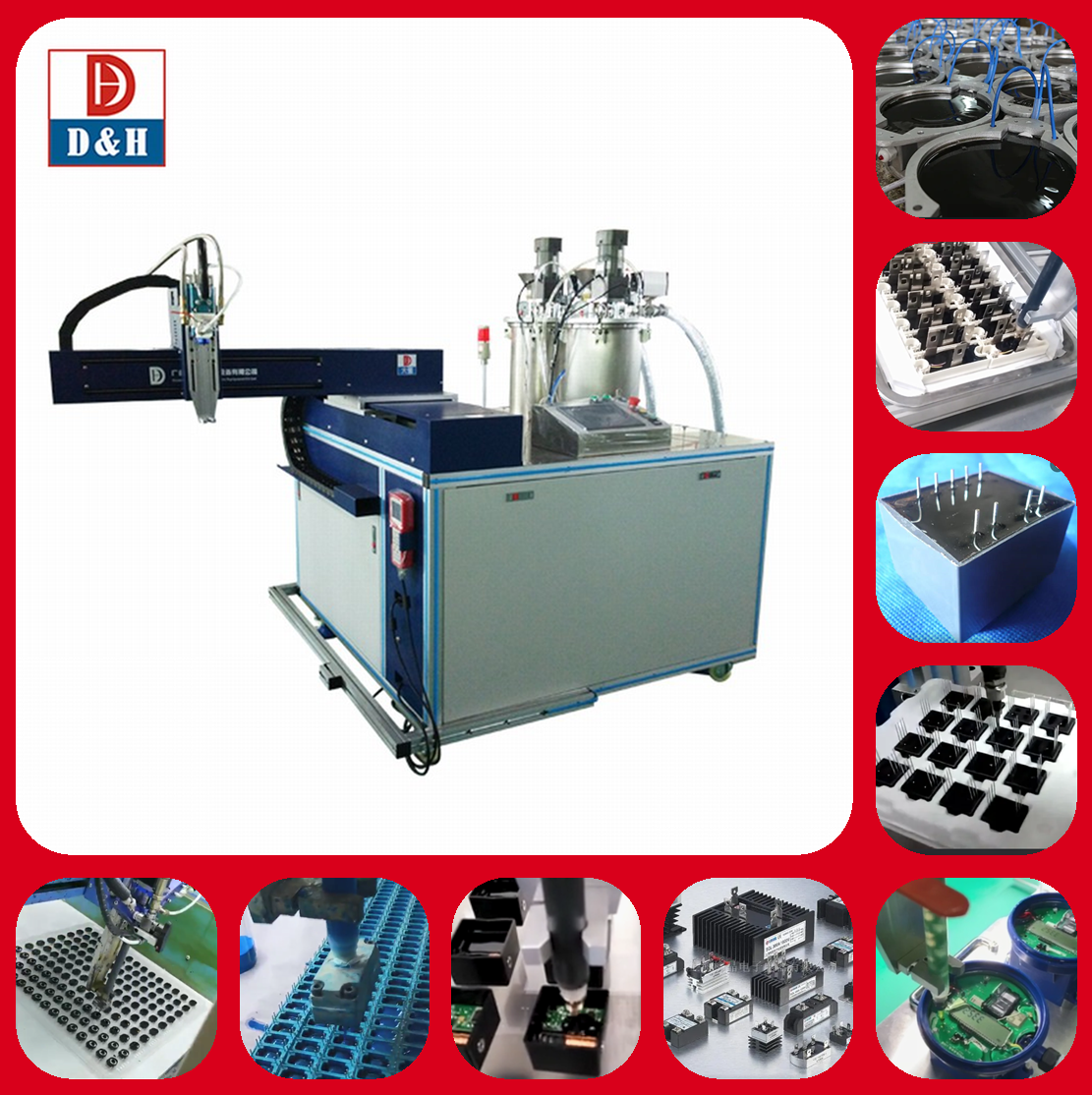 Working Area 650x650x100mm 2K Potting Dispensing Two Component Epoxies AB Mix and Dispense Machine