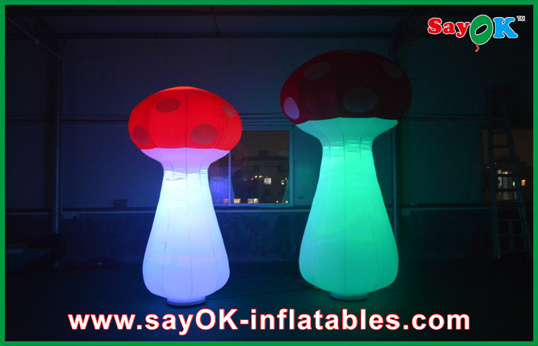 Red Yellow Purple Decoration Standing Inflatable Mushroom With led Giant