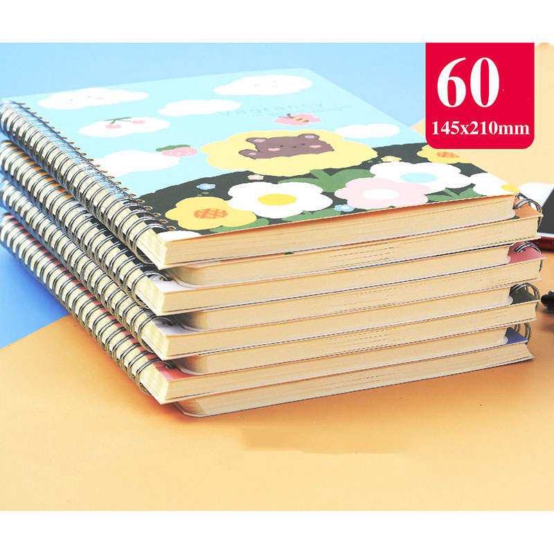 Self-Adhesive A5 Customized Hardcover Spiral Journal Planner Notebook for Customized