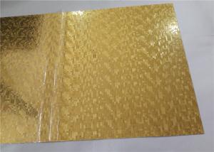 China Gold Mirror Embossed Aluminum Sheet , Embossed Aluminum Panels Construction Usage wholesale