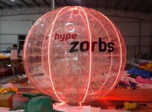 China Red Shinning 1.0MM PVC / TPU Inflatable Bubble Ball With LED Light N Logo on sale