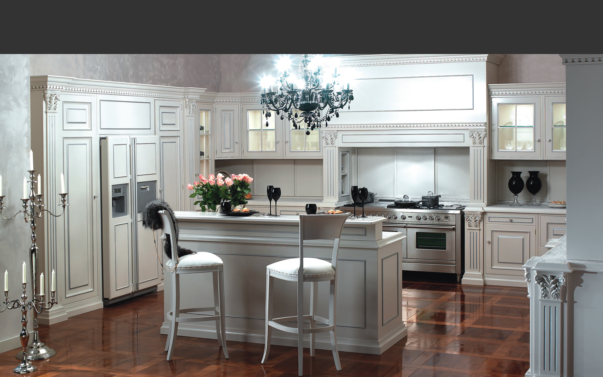 2000mm Europen Design Shaker L Shaped Kitchen Cabinets With Island Cunboard