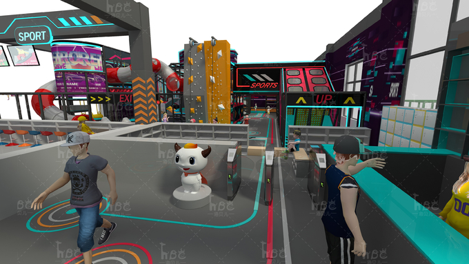 Commercial Grade Indoor Play Structure Video Game Style For Kids Play Center