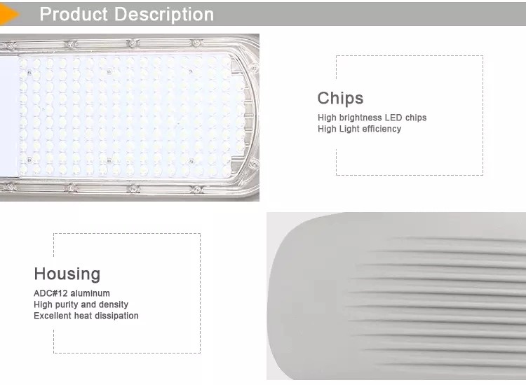 Grey Waterproof LED Street Lights 180 Degree Beam Angle 150W High Brightness