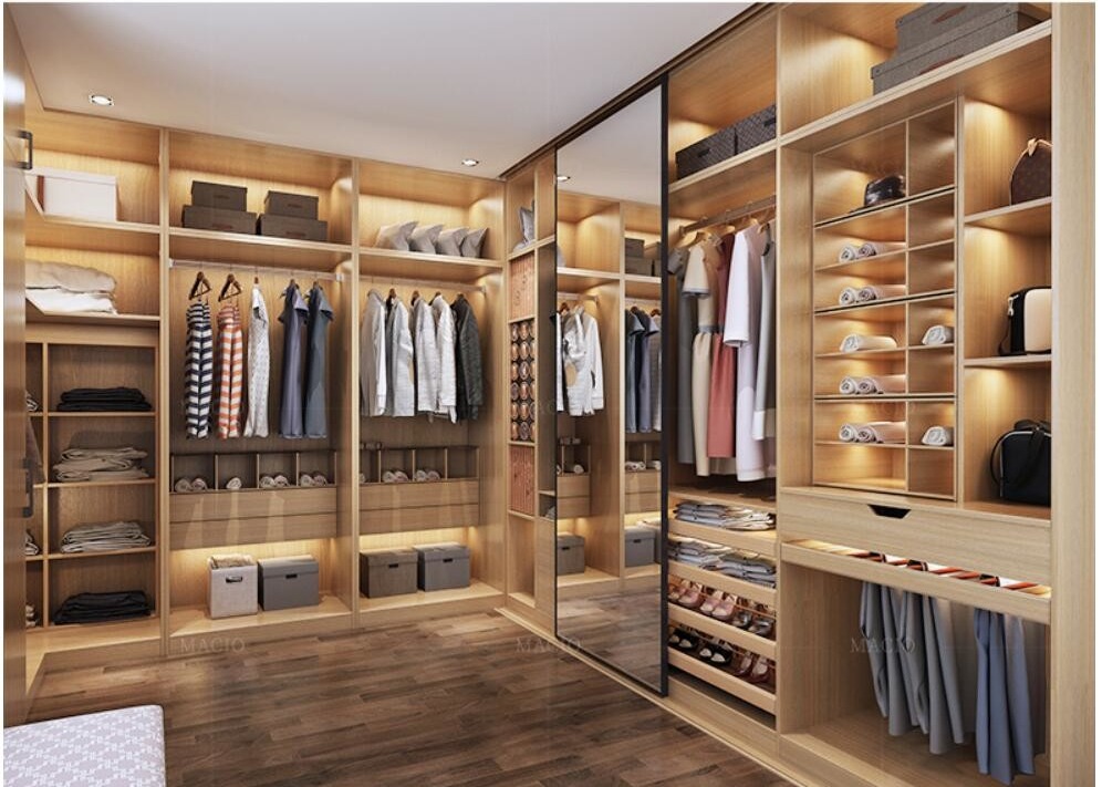 Multi Divider Ensuite And Walk In Closet Wardrobe With Hange Corner L Shape Shelf