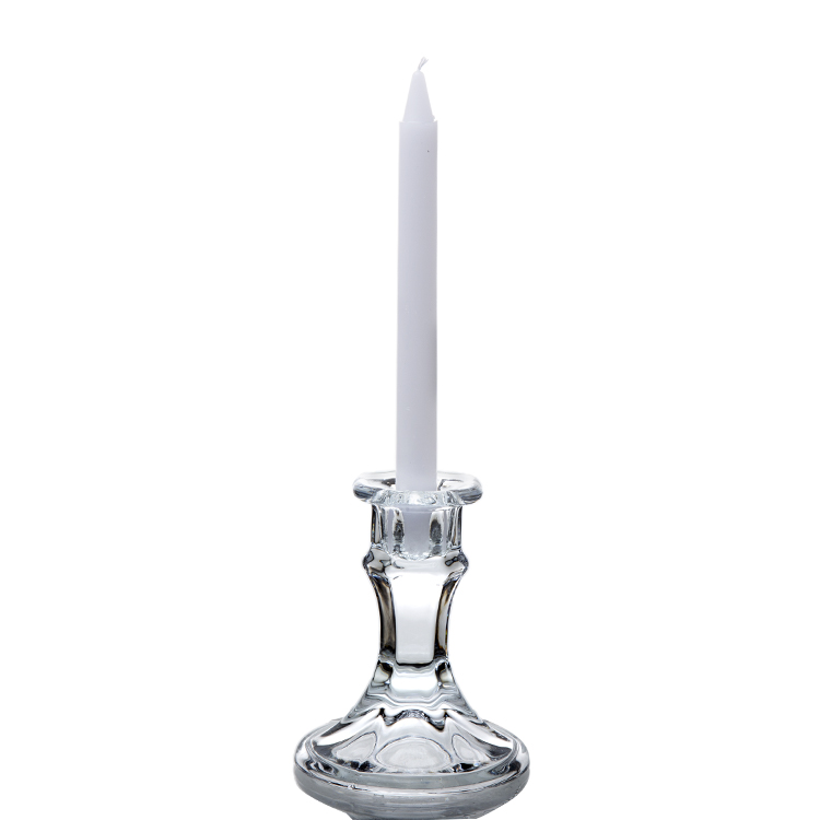 Hot sales customized clear crystal glass candelabra candlestick holder