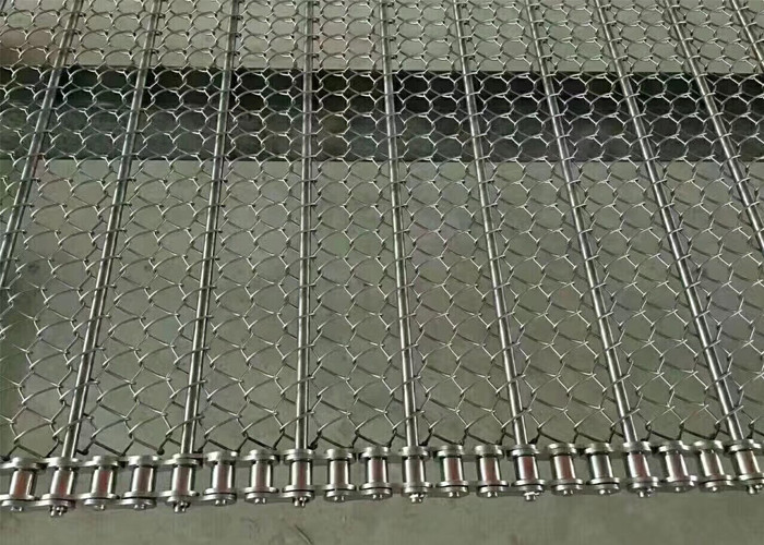 Durable 304 Chain Mesh Conveyor Belt Easy To Clean And Install Custom Width