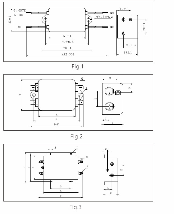 House Appliance AC Line EMI Filter Single Phase 10Khz-30MHZ For Fitness Equipment