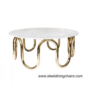 China Home OEM ODM ISO9001 Marble Coffee Table With Stainless Steel Legs wholesale
