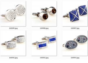 Epoxy Gold Blue Diamonds Stainless Steel Cufflinks Army Gentle Cuff Link OEM Gift