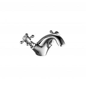 China Double Handle Basin Mixer Faucet Brushed Bathroom Basin Mixer Taps on sale