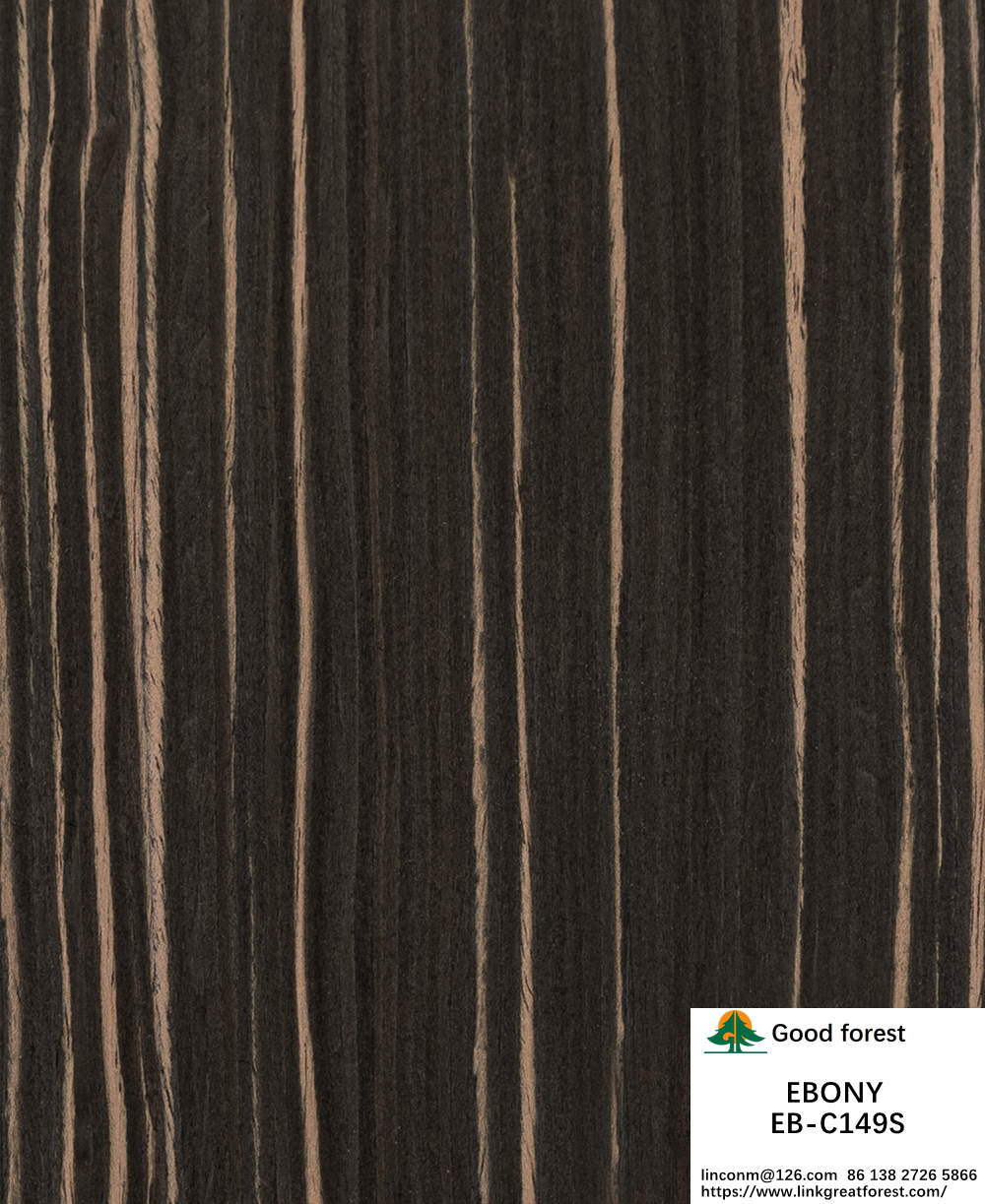 Straight Ebony Colored Engineered Wood Veneer For Fancy Plywood 640-1220mm Width Splicing
