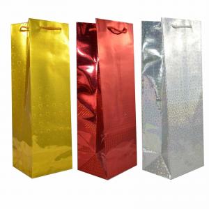 China Champagne Gift Packing Boxes Holographic Paper Bag Birthday Christmas Presents on sale