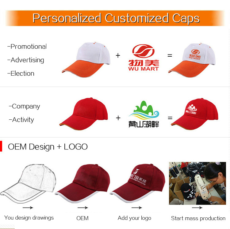 Cotton Polyester Unisex Baseball Caps for advertising promotion