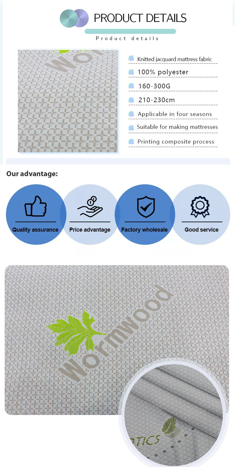 Ticking Knitted Mattress Fabric 86" Width Gray Colour 500g